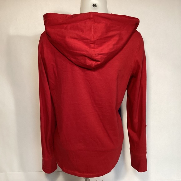Tommy Hilfiger Sport Womens Hooded shirt size XS large logo tab sleeve - Picture 4 of 9
